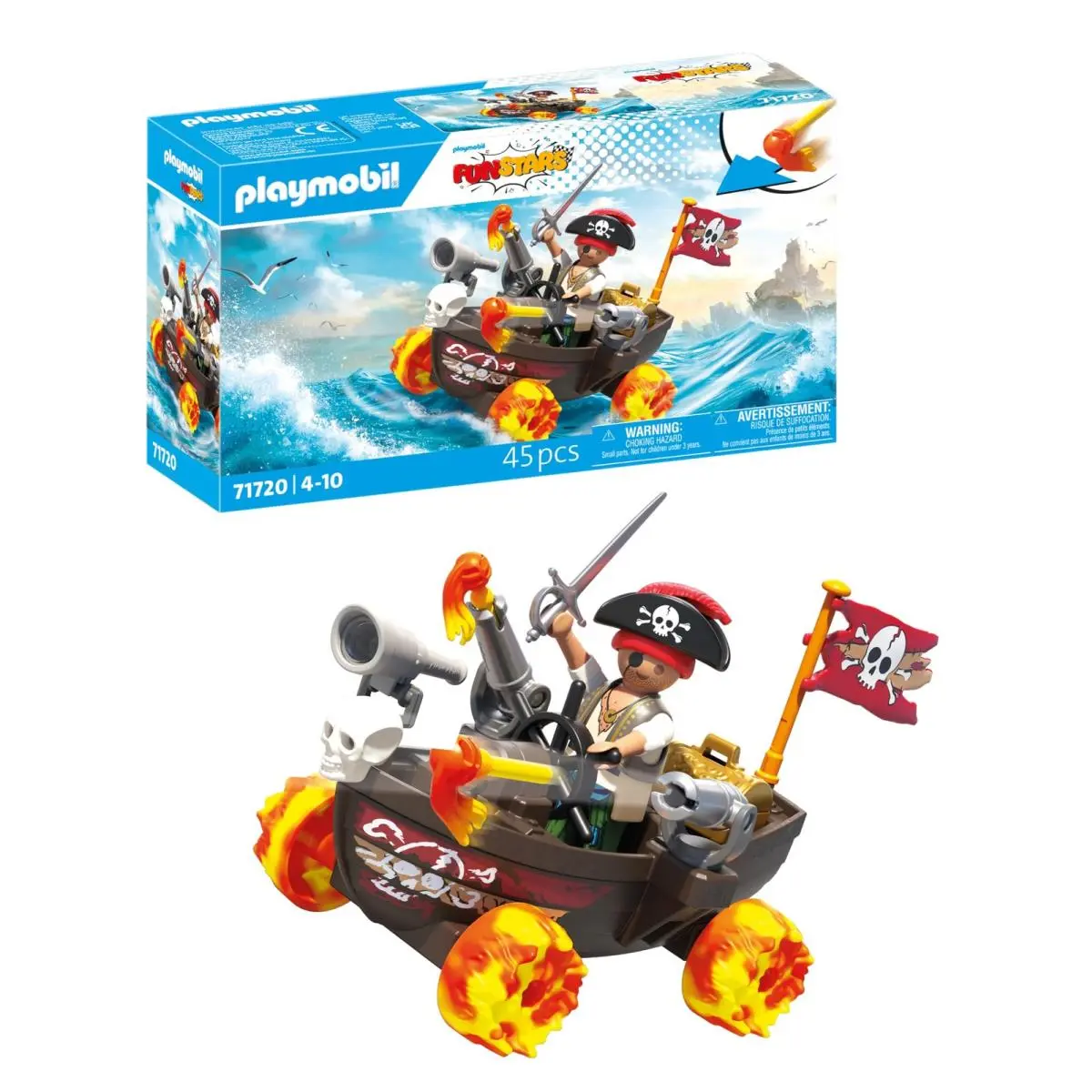 Playmobil Fun Stars Racing Pirate Boat Toy From 4 Years Gift For Childre