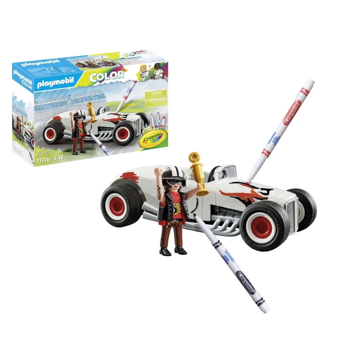 Playmobil 71376 Color Hot Rod Creative Colouring Fun For Car Fans with Water-s