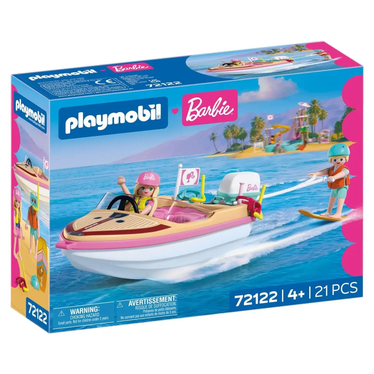 Playmobil Barbie Avonturenboot Speedboot Met Barbie Ken Wakeboard en Snorkel