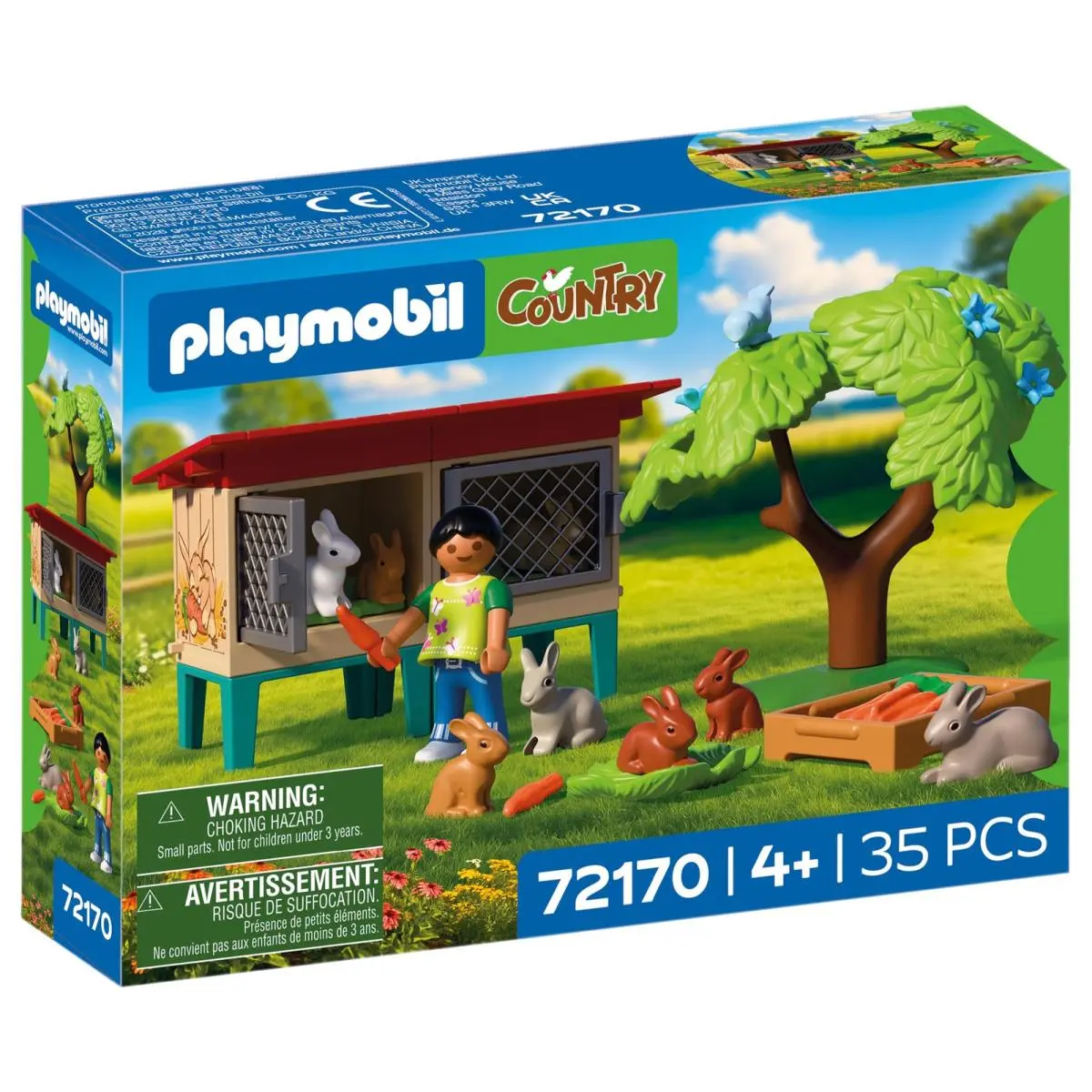Playmobil Landelijk Konijnenhok Set Met Konijnen Hazen Boom Voer en Vele Die