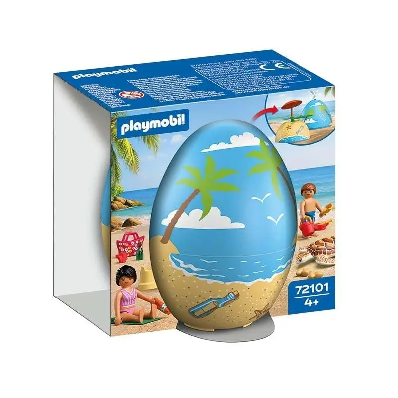 Playmobil 72101 Play Egg: Beach Holiday – Surprise Egg with Figures Turtle Be