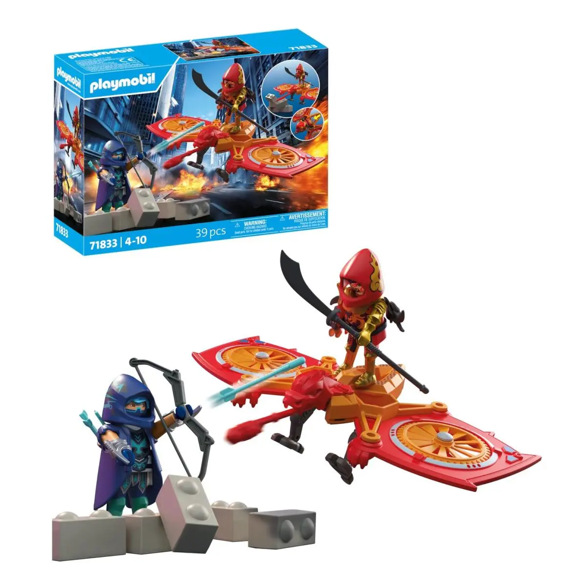 Playmobil - Heroes - Hero Drone vs Evil Ninja - Toy For Ages 5+ - Gift For Child