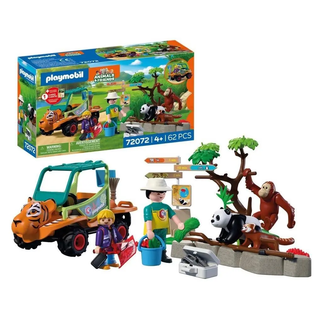 Playmobil Animals Friends Zookeeper with Vehicle Vehicle with Tiger Head