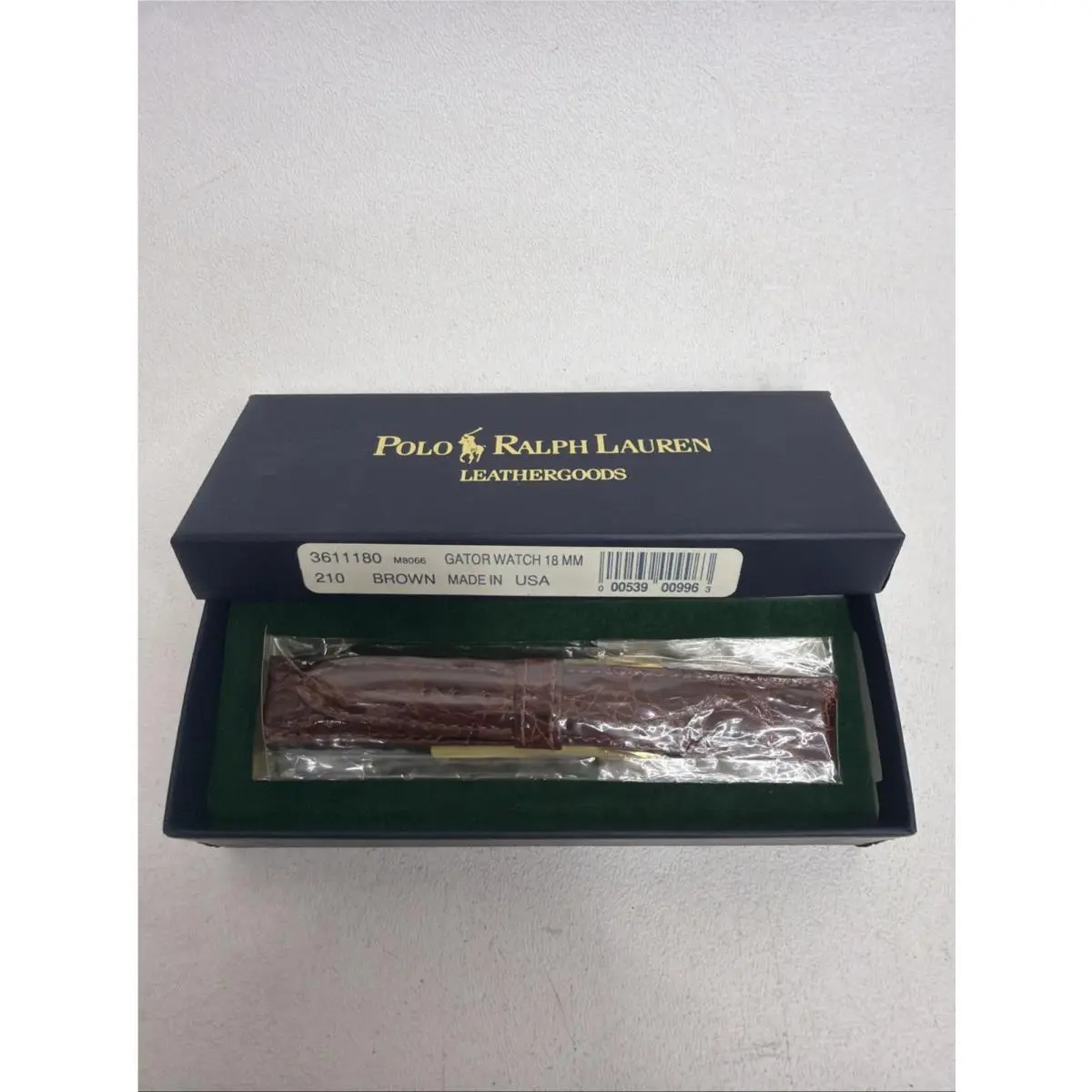 Polo  Men’s Crocodile 18MM Brown Watch Band 23/32 Reg Made In Usa by Ralph Lauren