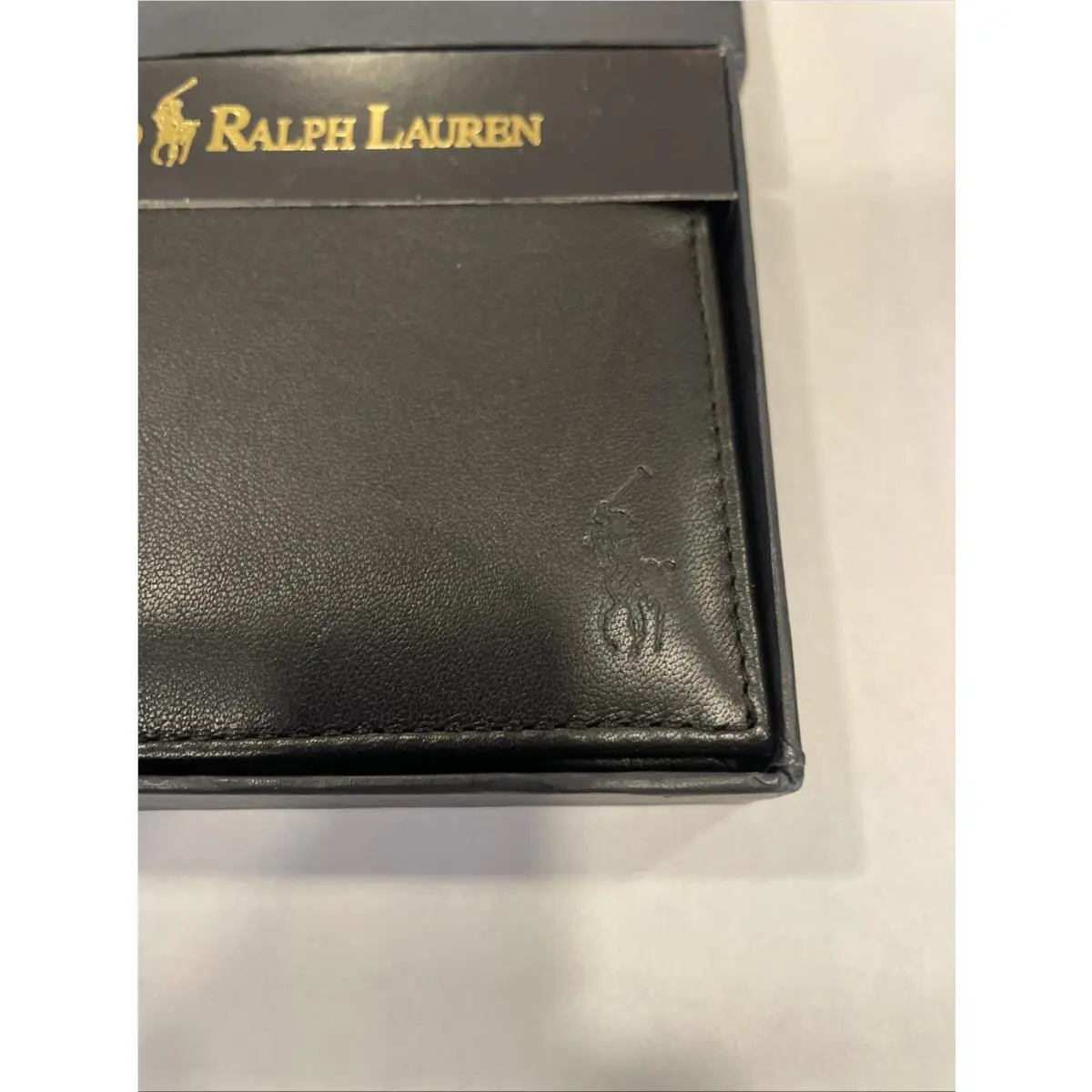 Vintage Polo Ralph Lauren Black Leather Passcase Wallet