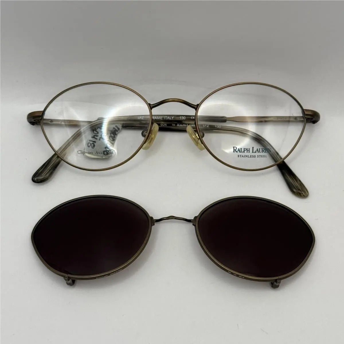 Polo Ralph Lauren 604 Eyeglasses Italy Brown Frames Only w Sunglasses 46 18 130