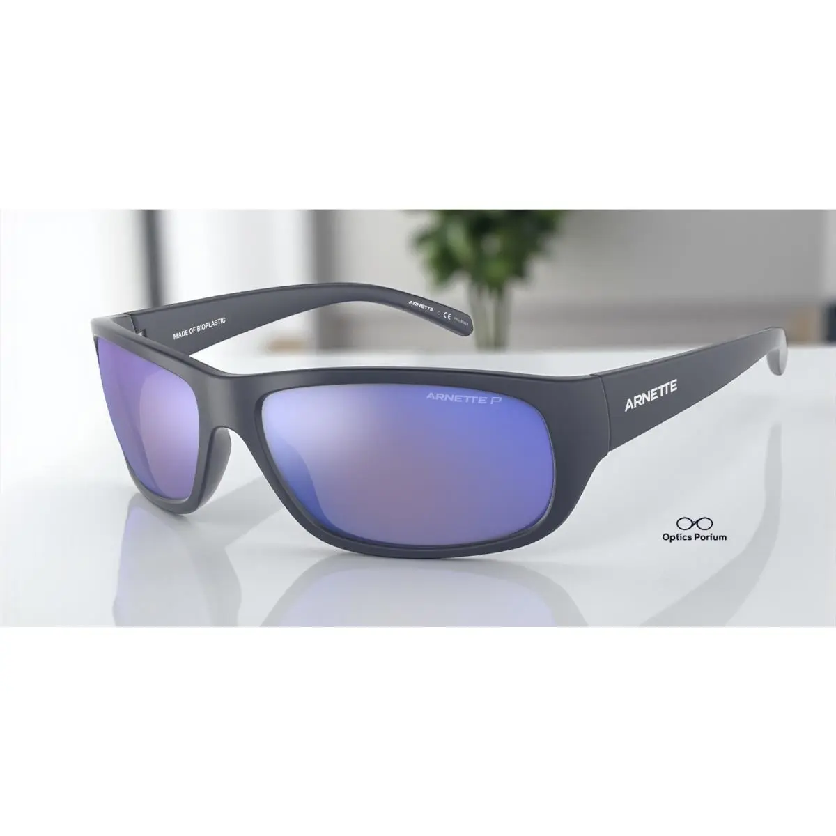 Arnette AN4290 275922 Matte Blue Dk Grey Mirror Polarized 63 mm Men`s Sunglasses