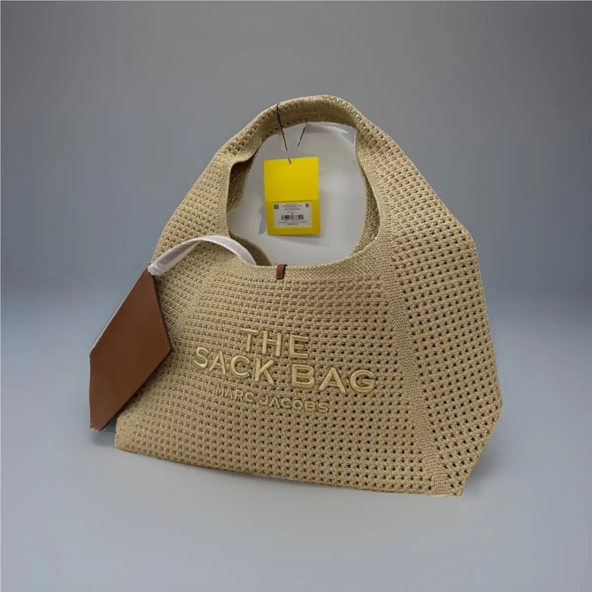 Marc Jacobs The Sack Large Crochet Shoulder Hobo Bag In Champagne