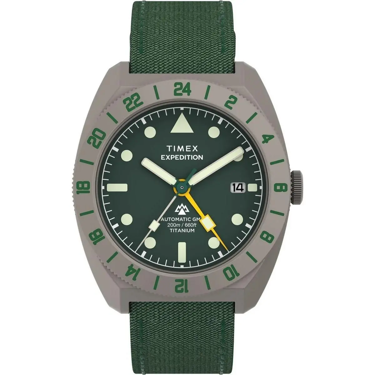 Expedition Pioneer Titanium Gmt Nylon Automatic Men`s Watch TW2Y63400 by Timex