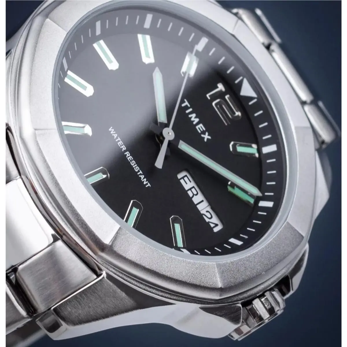Timex Essex Avenue 44mm Black Dial Steel Quartz Men`s Watch TW2U14700