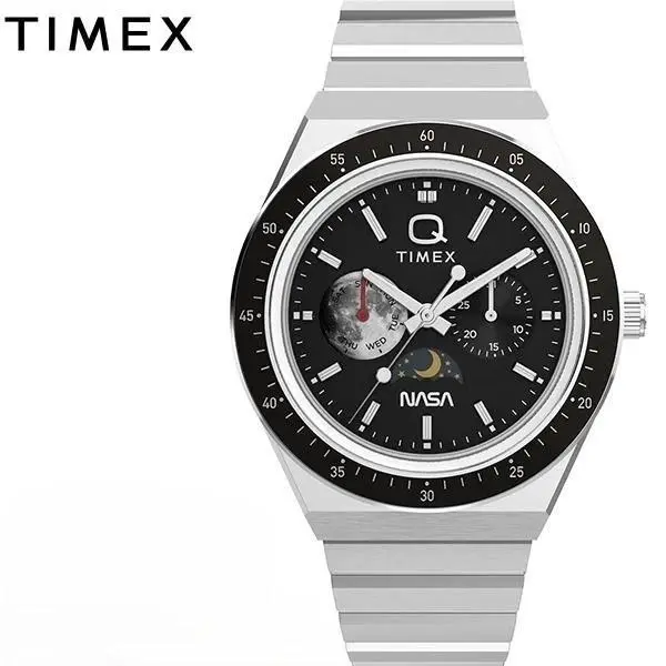 Q Timex Nasa Apollo 17 Special Edition Space Moon Phase Watch Men TW2Y56700