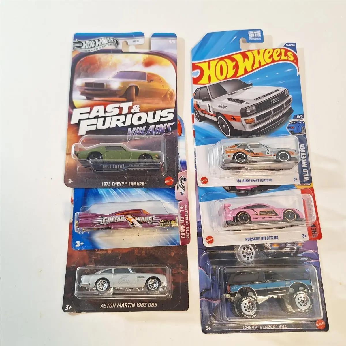 Hot Wheels 6 Cars Camaro/ Blazer/ Aston Martin/ Audi/ Porsche/ Cadillac