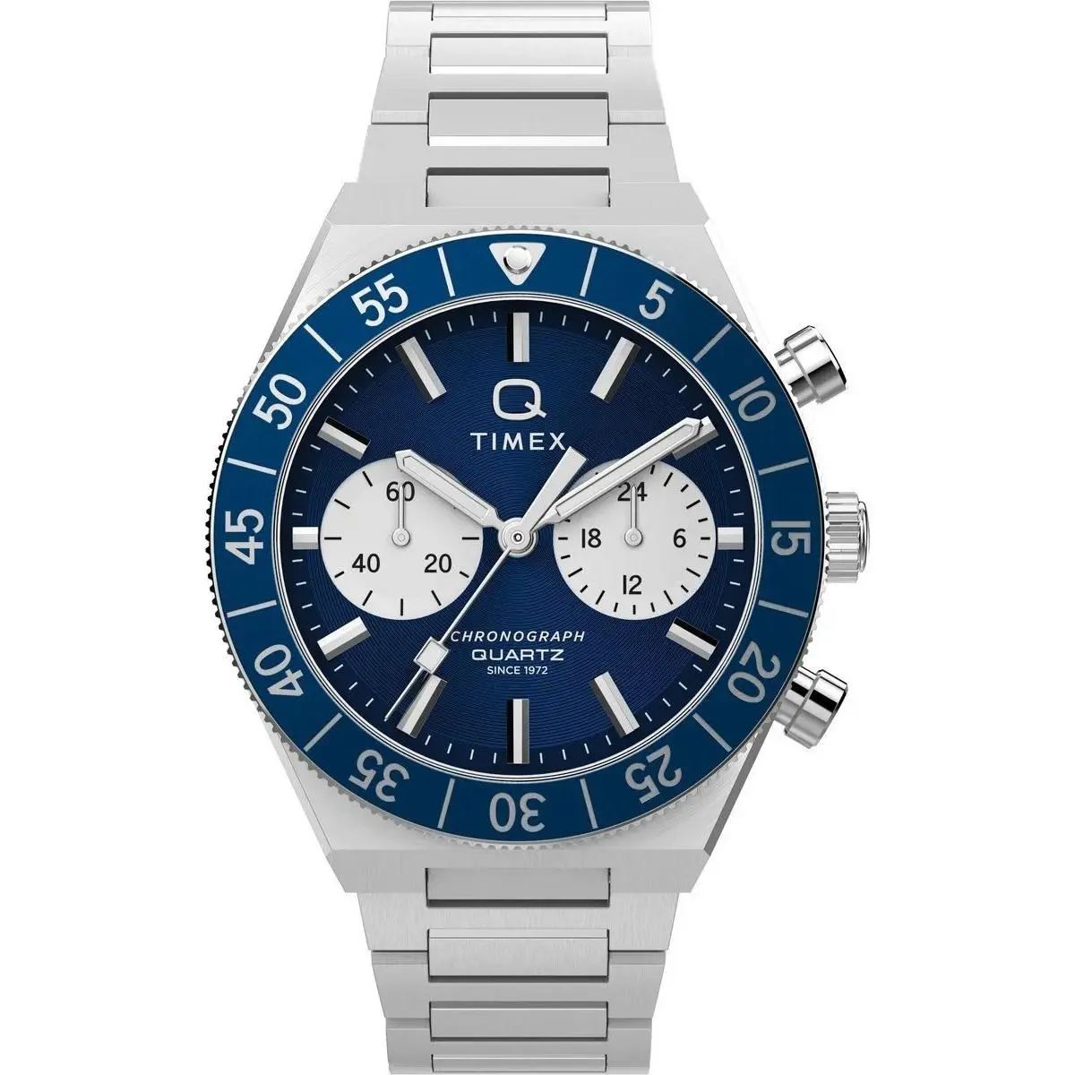 Timex Mens Q Continental Chronograph Blue Dial Watch TW2Y55900