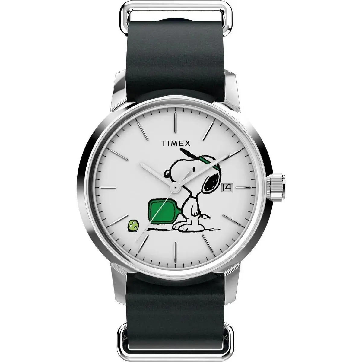 Peanuts x Marlin Automatic Pickleball 40mm Leather Watch TW2Y50500 by Timex