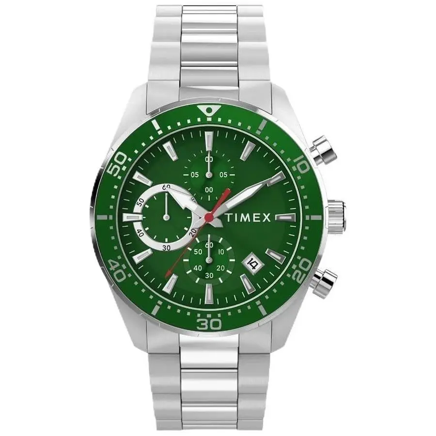 Timex Ridgefield Chronograph 42mm Green Dial Watch TW2Y62100