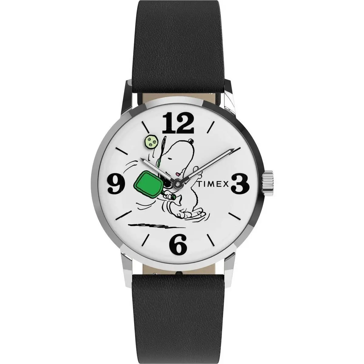Peanuts x Marlin Pickleball 38mm Leather Strap Watch TW2Y50400 by Timex
