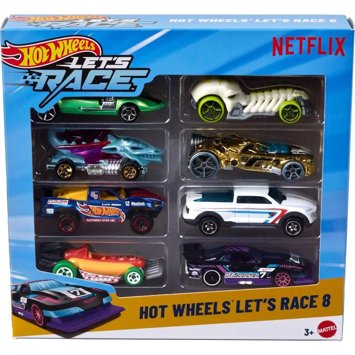 Hot Wheels Let`s Race Diecast Car 8-Pack Cars May Vary