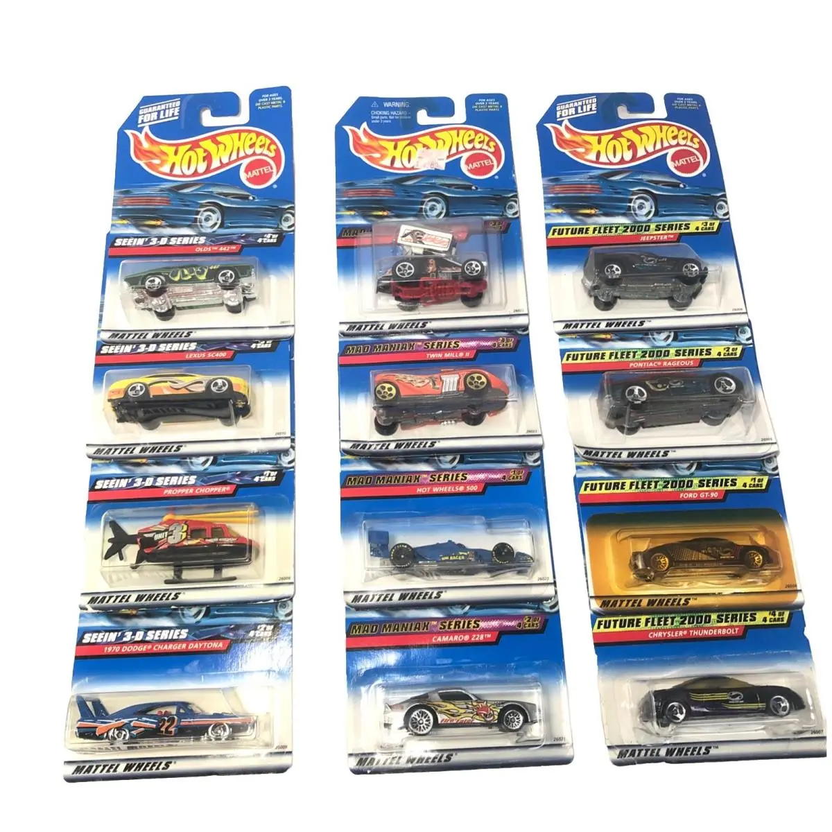 Vintage 1999-2000 Hot Wheels Lot- 3 Complete Sets- 12 Cars. Blue Cards