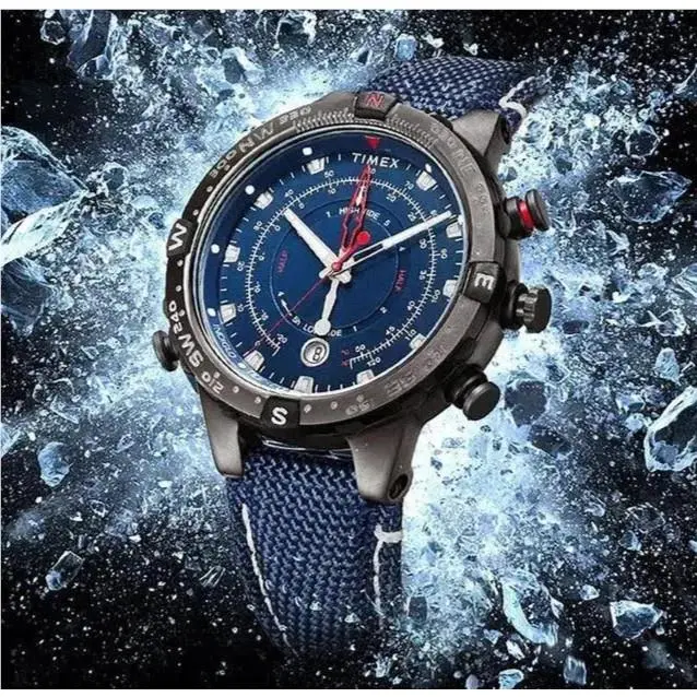 Timex Allied Military Tide-temp-compass Blue Gunmetal Fabric Men Watch TW2T76300