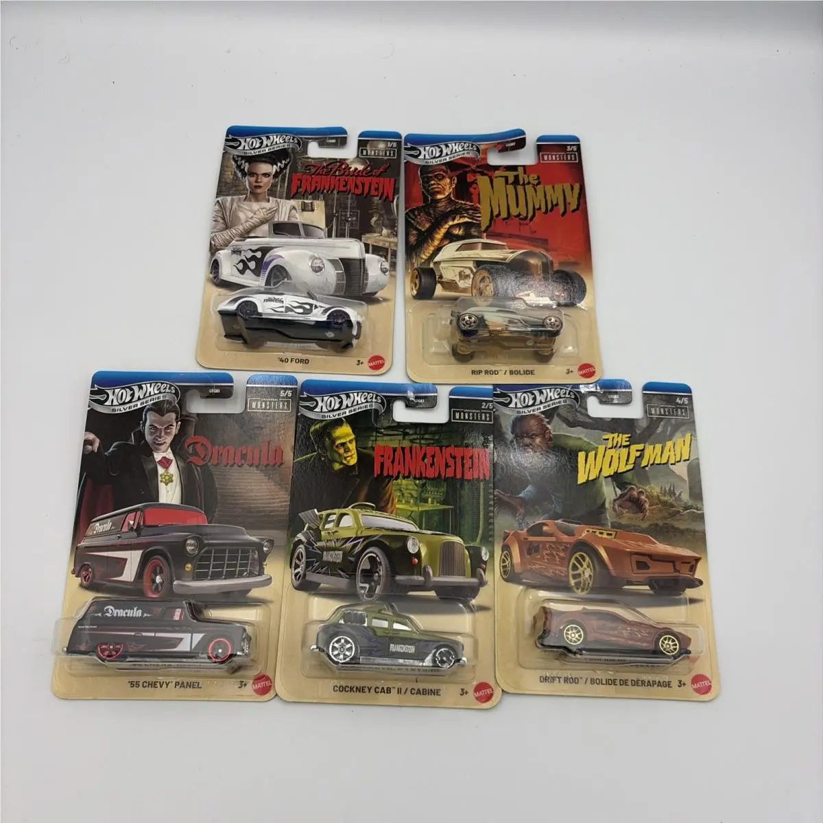 2026 Hot Wheels Silver Series Universal Monsters Set of 5