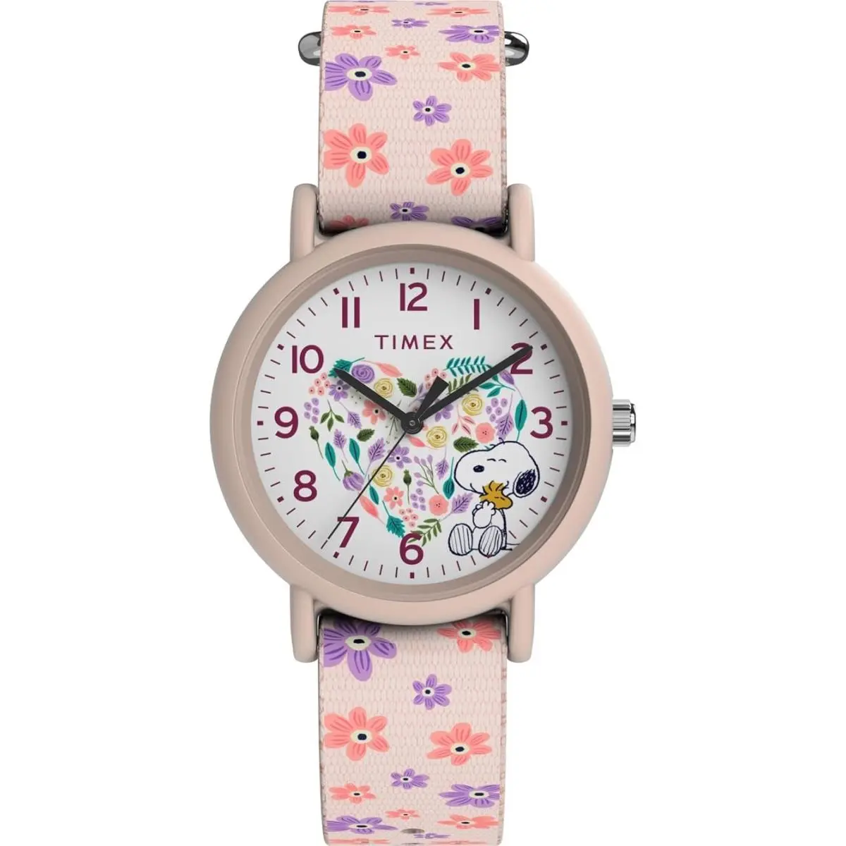 Peanuts Snoopy Love Floral Quartz White Dial Ladies Watch TW2W33400 by Timex