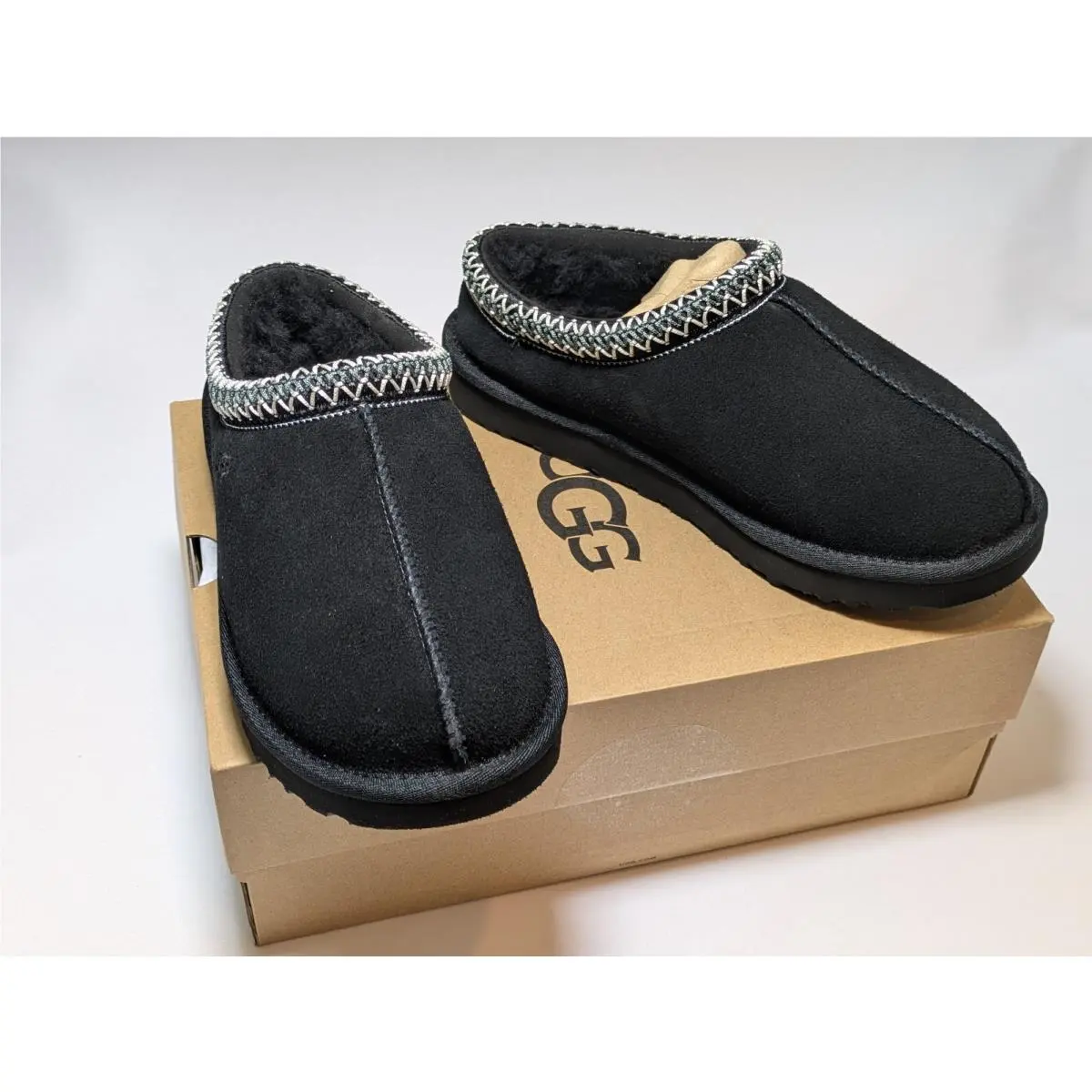Ugg Tasman II Black Suede Wool Comfort Slip On Shoe Womens 1174470