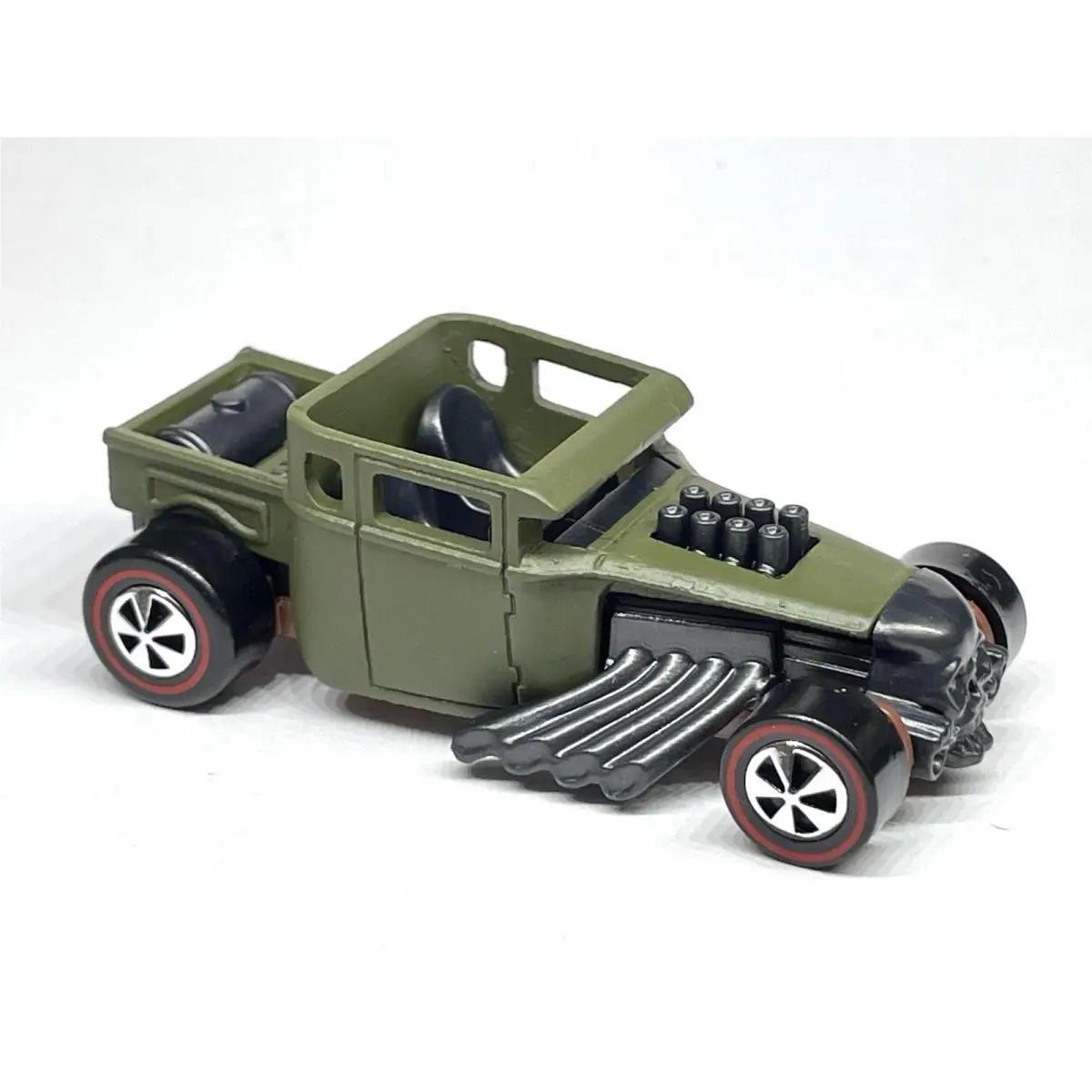 Hot Wheels Custom Made Military Army Green Police Redline Bone Shaker