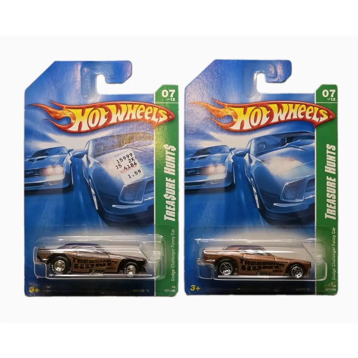 Hot Wheels Super Treasure Hunt Dodge Challenger Funny Car Real Riders + Regular
