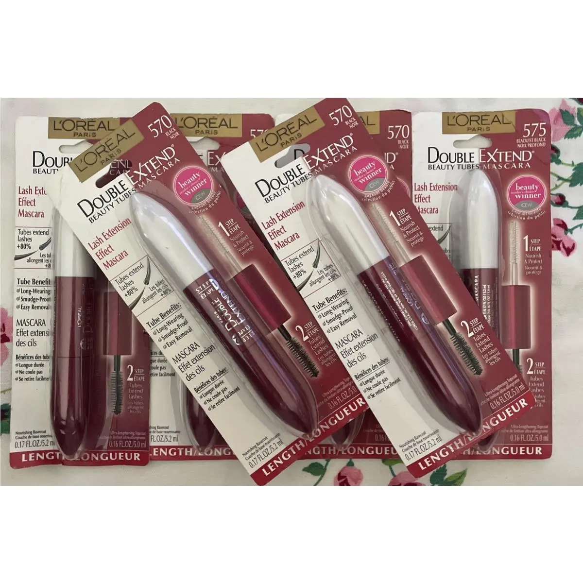 6 Loreal Double Extend Beauty Tubes Mascara 570 Black Loreal Washable Nip Htf
