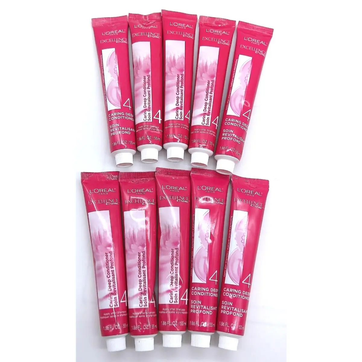 10Pk- L`oreal Excellence Creme Caring Deep Conditioner 4 1.86 Fl. Oz. Each
