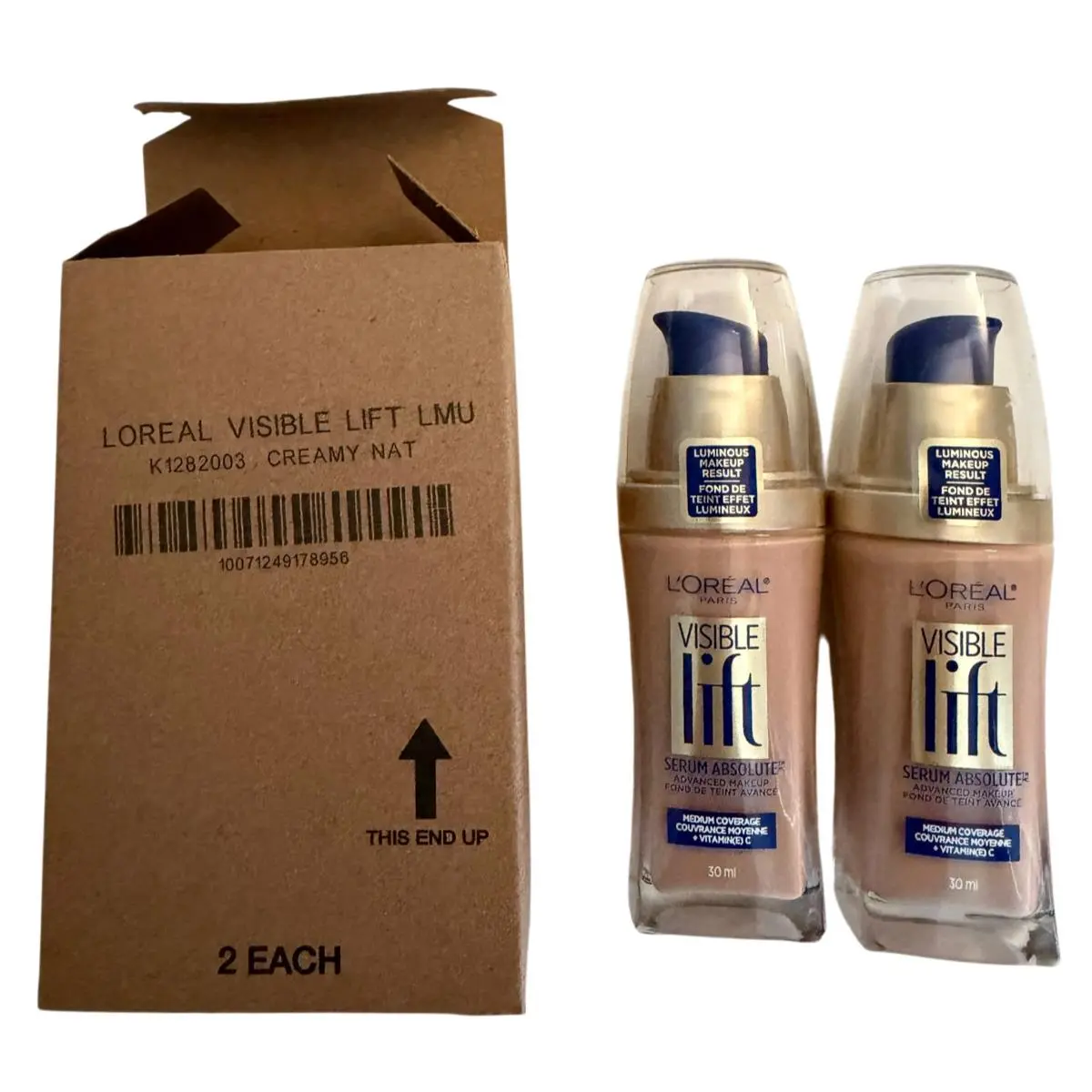 Pack of 2 L`oreal Visible Lift Serum Absolute Advanced Makeup 147 Creamy Natural