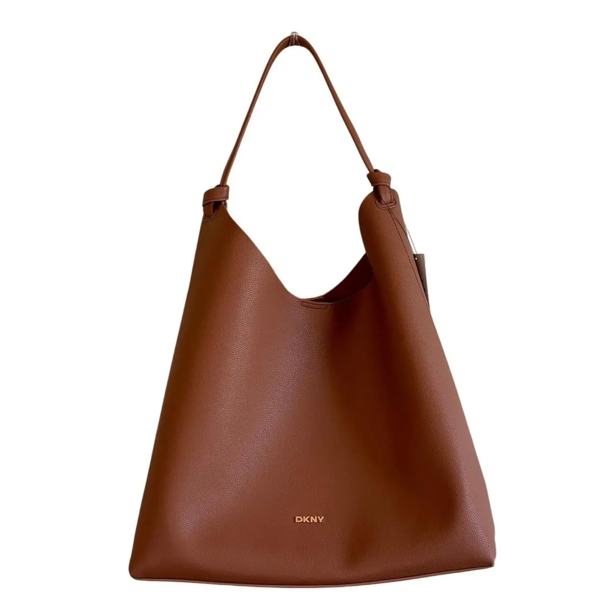 Dkny Paula Hobo Bag Brown Large Pebbled Leather Shoulder Bag