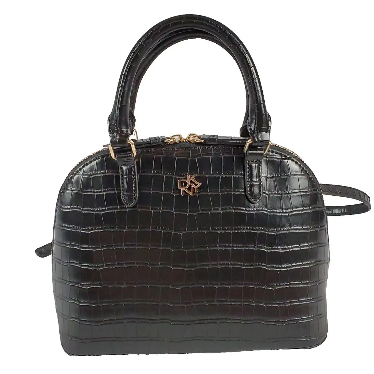 Dkny Black Catherine Dome Satchel Handbag Purse with Convertible Strap