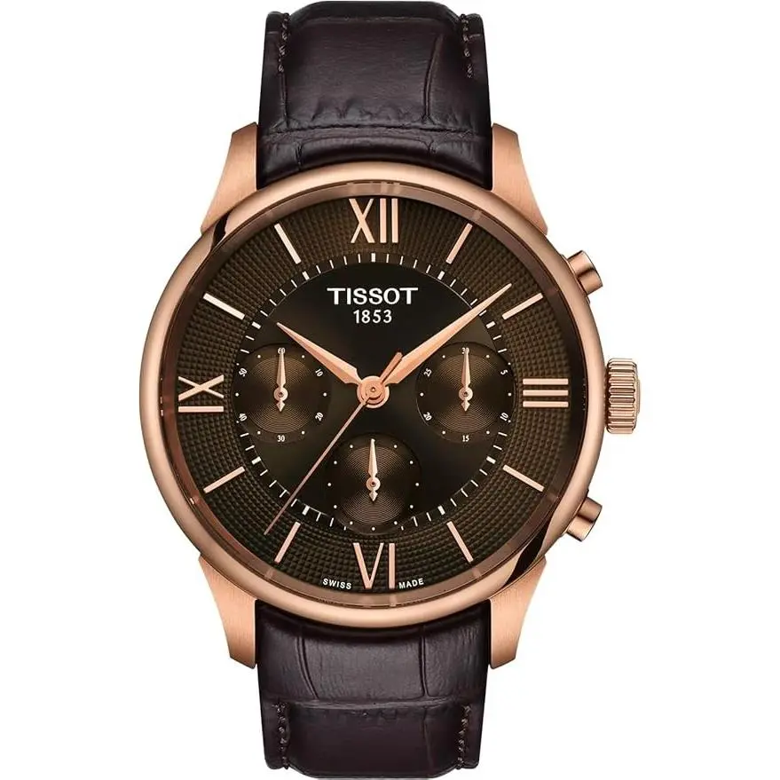 Tissot Chemin Des Tourelles Chronograph Automatic Brown Dial Mens Watch