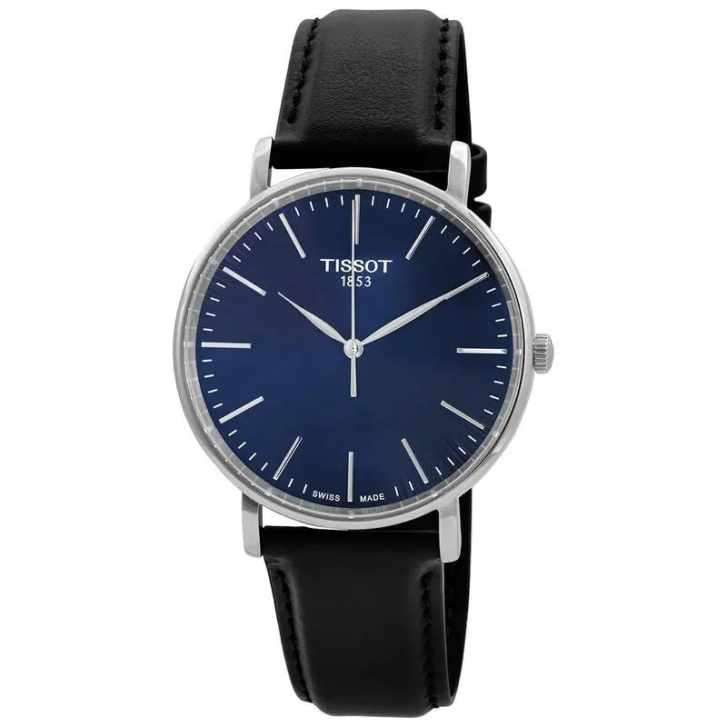 Tissot Men`s Everytime Sapphire Quartz Date Leather Watch - T1434101604100