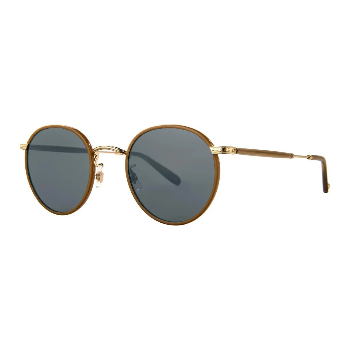 Garrett Leight Wilson Sun Caramel-gold/semi-flat Pure Blue Smoke Sunglasses