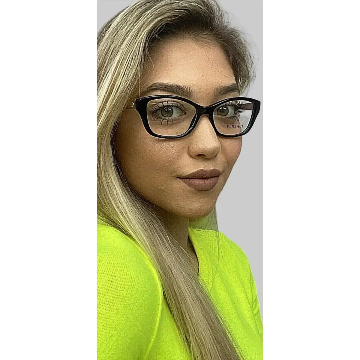 Versace Mod. 3236 Cat Eye Black 52mm Women`s Eyeglasses Frame Italy