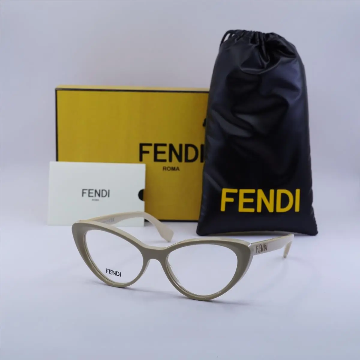 Fendi FE50075I 057 Shiny Beige 53mm Eyeglasses