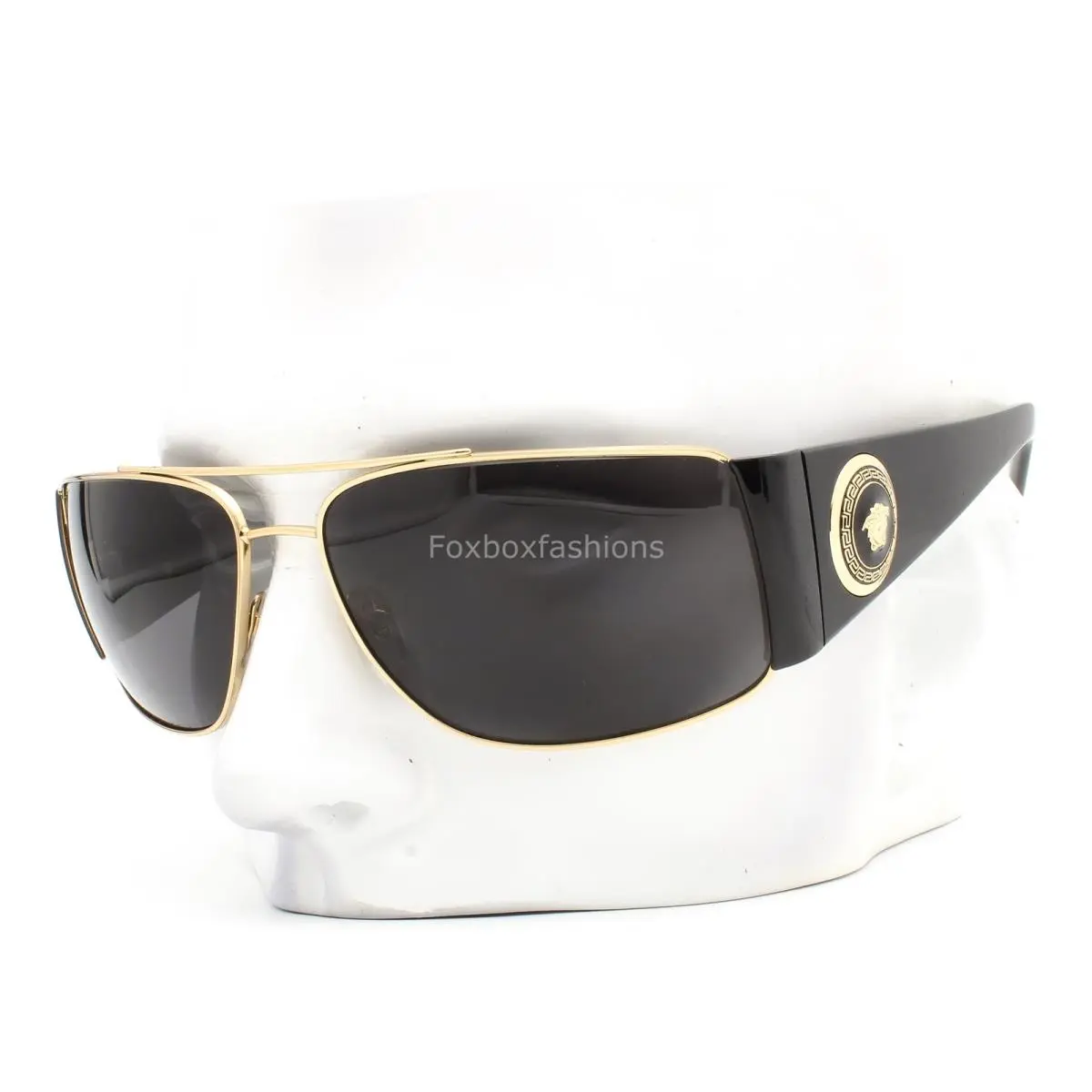 Sunglasses VE 2163 1002/87 Polished Gold and Black with Case by Versace
