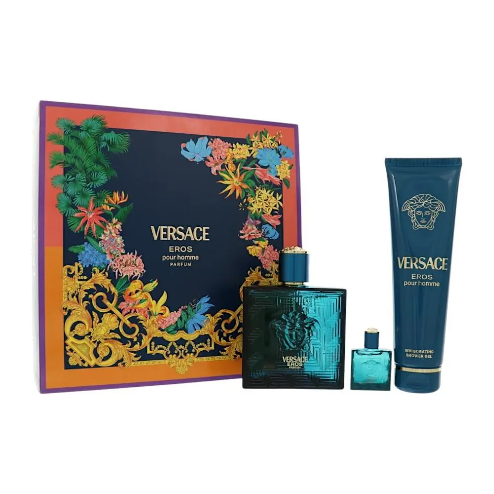 Versace Eros by Versace Gift Set For Men 3 Piece Gift Set For Men - 3.4 Oz