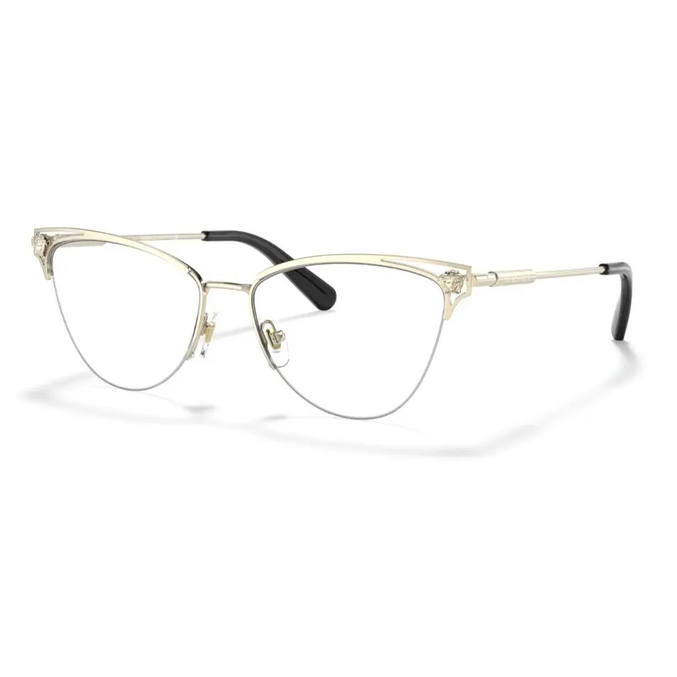 Versace VE1280 1252 55 Pale Gold Metal Cat-eye Eyeglasses 55mm