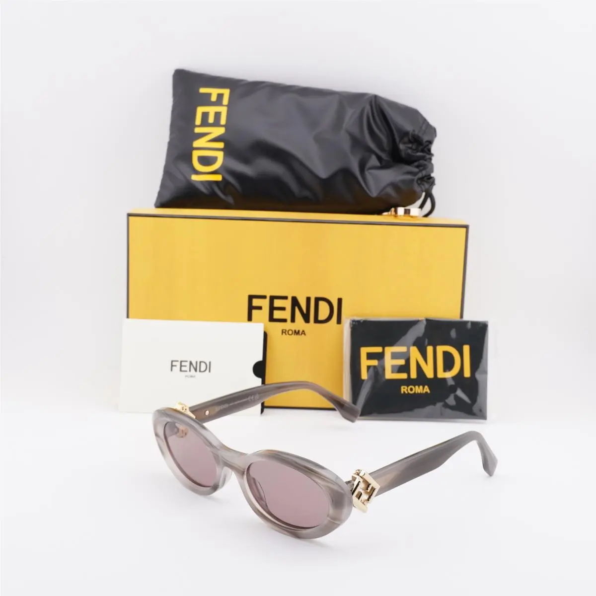 Fendi FE40140U 20Y Shiny Havana/grey 53-18-135 Sunglasses