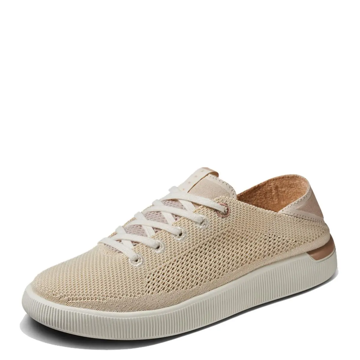 Women`s Reef Neptune Sneaker CJ5991 Beige Fabric-and-leather