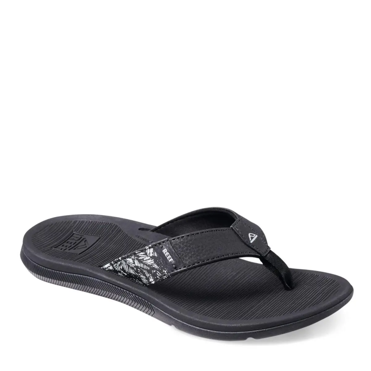 Women`s Reef Santa Ana Sandal CJ3624 Black White Synthetic - Black White