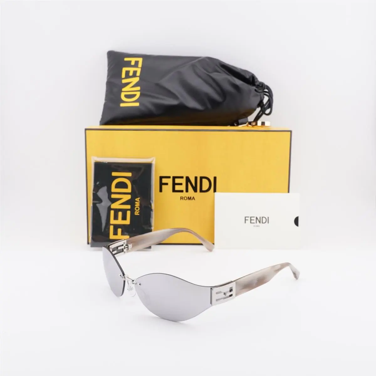 FE40159U 16C Silver/silver Mirror 74-14-115 Sunglasses by Fendi