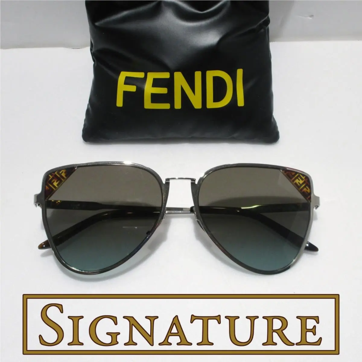 Signature FE40189U 16F Sunglasses Women`s Modern Aviator Palladium 145mm by Fendi