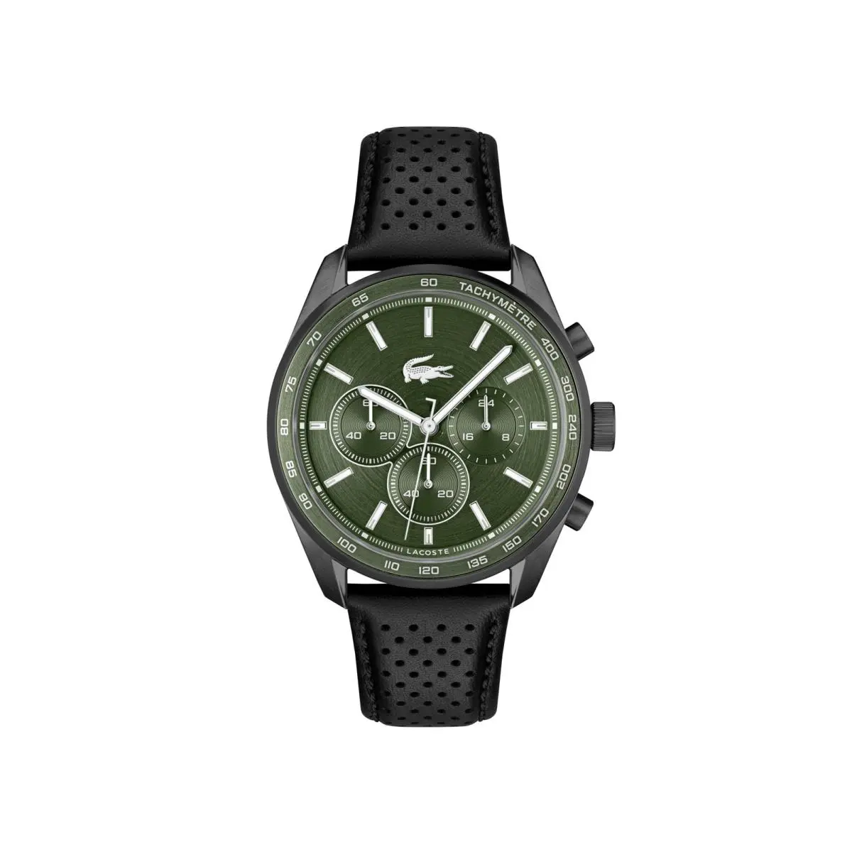 Boston Men`s Chrono Watch Leather Wristband 42mm 2011345 by Lacoste