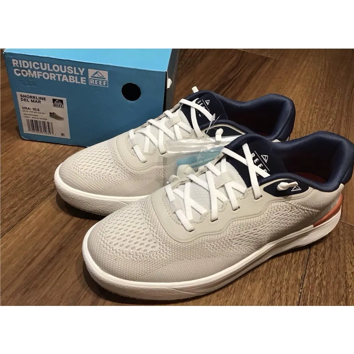 Shoreline Del Mar Shoes Tan / White / Navy / Red Men’s Size 10.5 by Reef