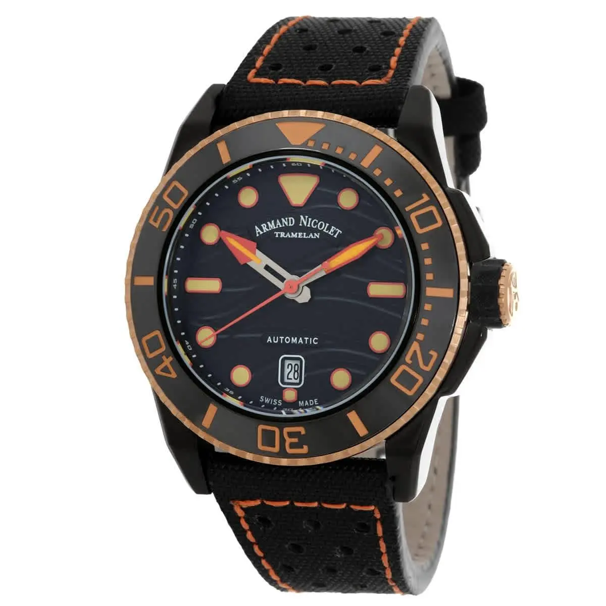 Jsh Automatic Black Dial Men`s Watch A480PQS-NO-P0668NO8 by Armand Nicolet
