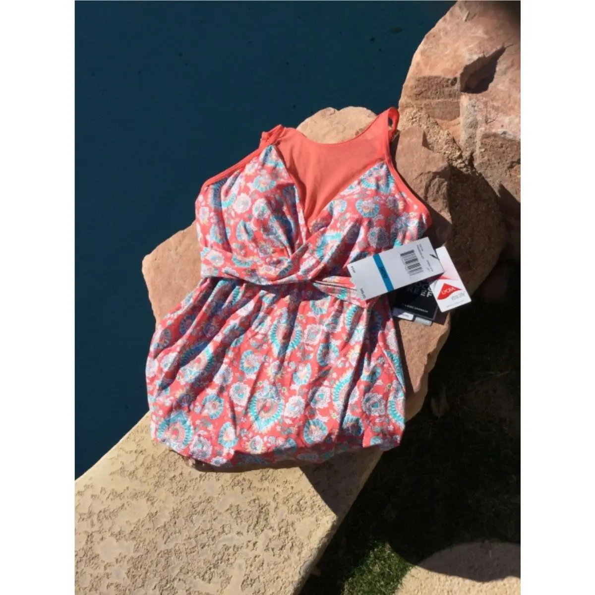 Coco  Swimwear Beach Tangerine Tank-bikini Set - 38C Top- Xlarge Bottom by Reef